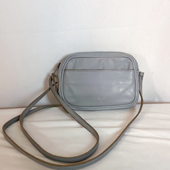 Able Handbags - ABLE Grey-Blue Handmade Sustainable Leather Camera Bag Crossbody Purse